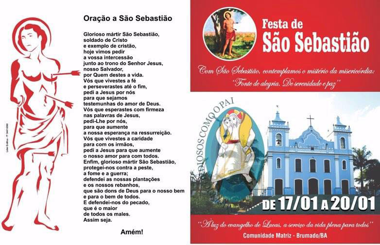 Cartaz da Festa de São Sebastião 2016 em Brumado. Foto: Divulgação