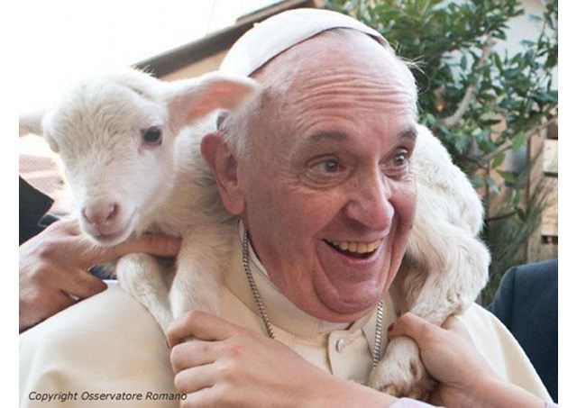 Papa com uma ovelha nos ombros - RV